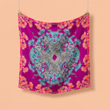 Parata Nuziale - Pourpre - Le Carré 90 en soie