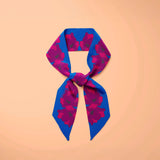 Flor - Blue - The Silk Twilly