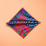 L'Enchanteur - Bleu Profond - Le Carré 130 en laine