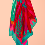 Carnaval - Émeraude - Le Carré 70 en soie et coton