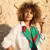 Carnaval - Émeraude - Le Carré 70 en soie et coton