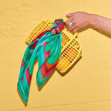 Carnaval - Émeraude - Le Carré 70 en soie et coton