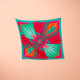 Carnaval - Émeraude - Le Carré 70 en soie et coton