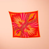 Carnaval - Jaune Soleil - Le Carré 100 en soie et coton