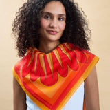 Carnaval - Jaune Soleil - Le Carré 100 en soie et coton