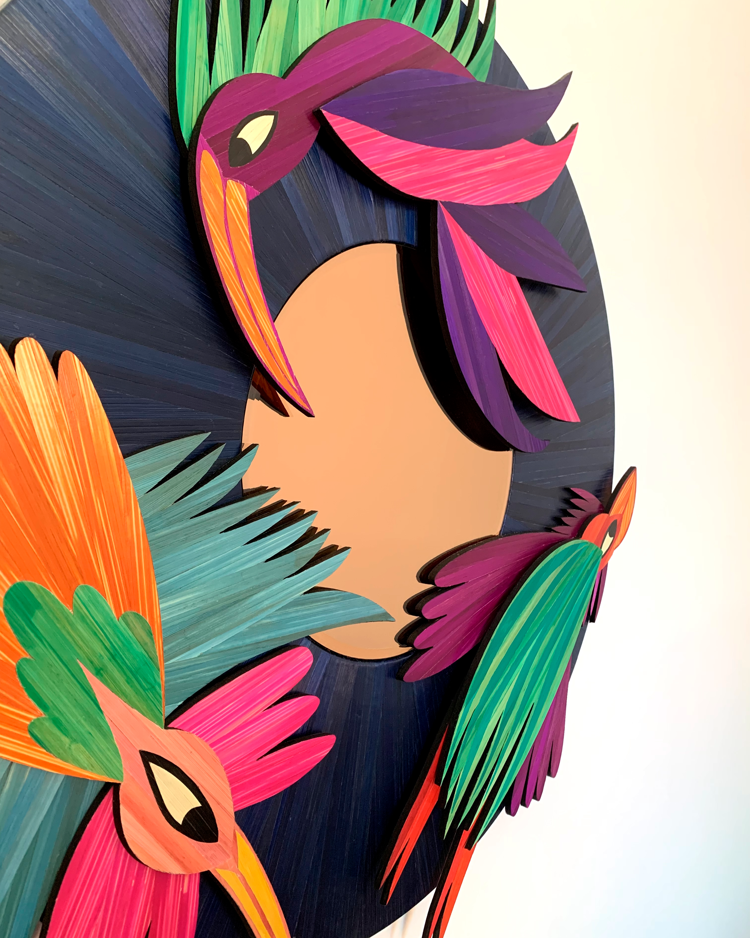 Les Voyageurs - Le Miroir en marqueterie de paille