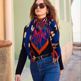 El Encantador - Azul Profundo - El Cuadrado de Lana de 130 cm