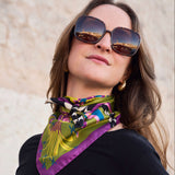 L'Enchanteur - Vert Olive - Le Carré 70 en soie