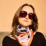 L'Enchanteur - Moka Rosé - Le Carré 70 en soie